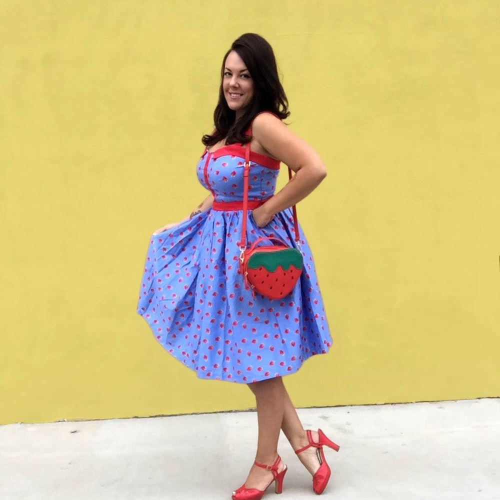 Lindy bop blue strawberry dress